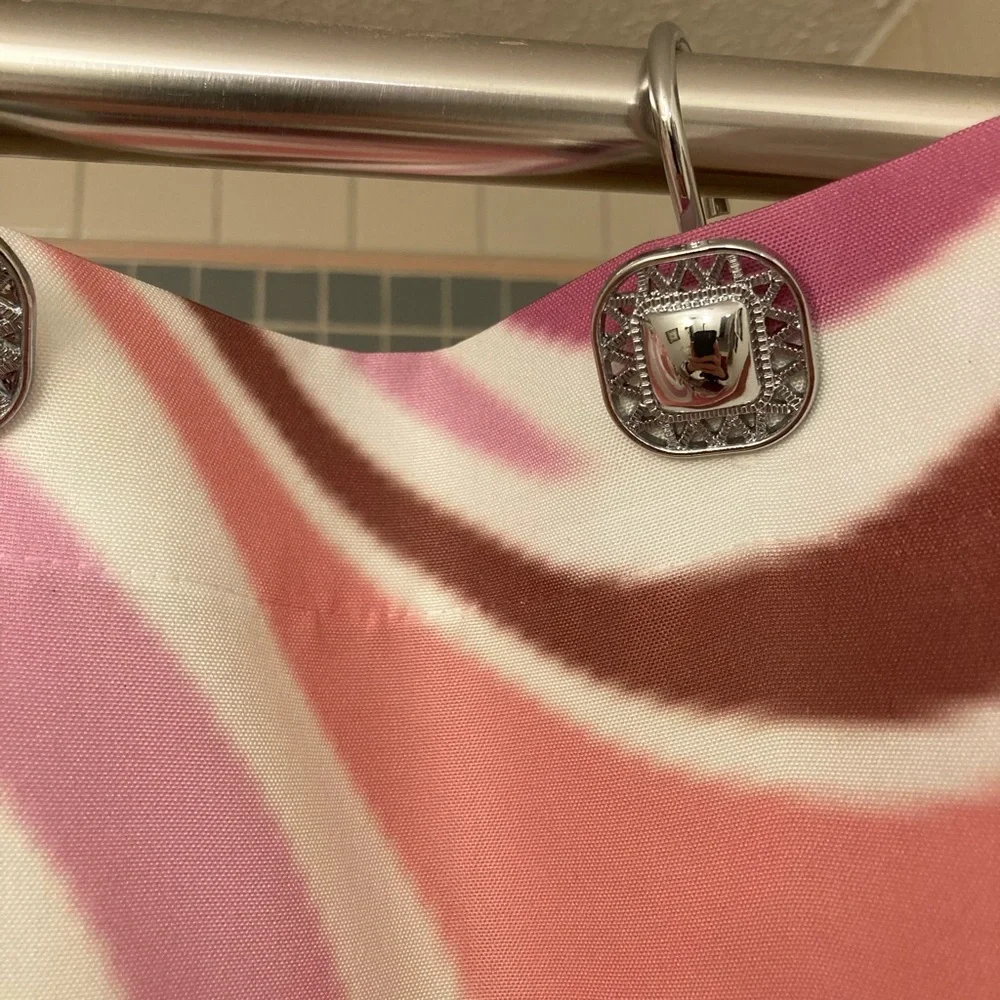 Like New Shower Curtain with Hooks and Liner